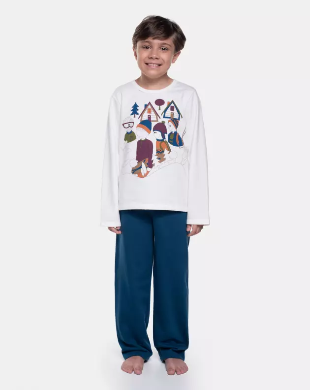 Pijama Longo Infantil Masculino Estampa Personagens 