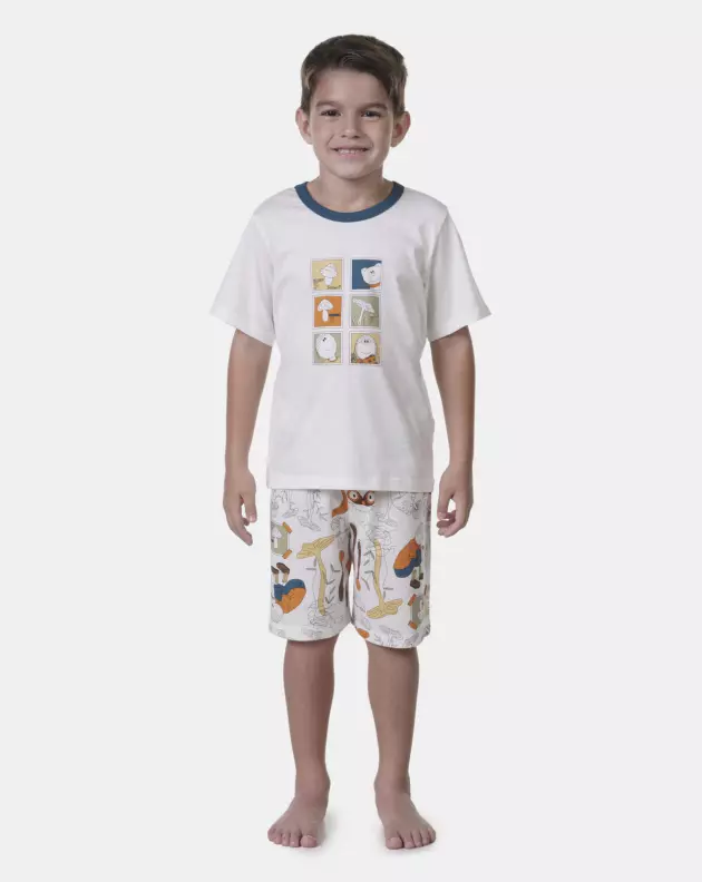 Pijama manga curta e bermuda  