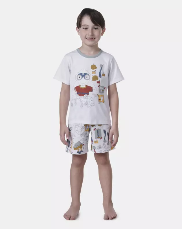 Conjunto de Pijama Masculino Infantil manga curta e bermuda Jim