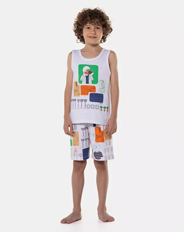 Pijama regata e bermuda
