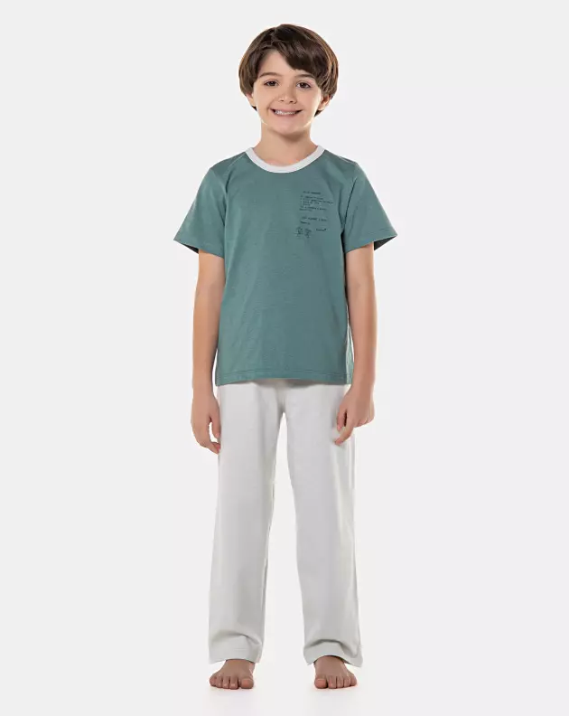 Pijama manga curta e calça