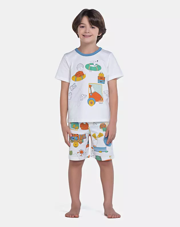 Pijama Manga Curta e Bermuda
