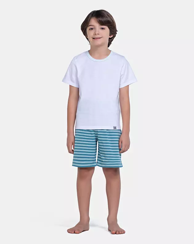 Pijama Manga Curta e Bermuda