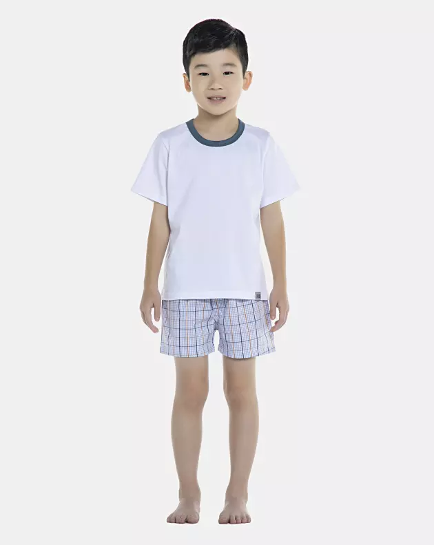 Pijama Masculino Kids Manga Curta e Short Tricoline