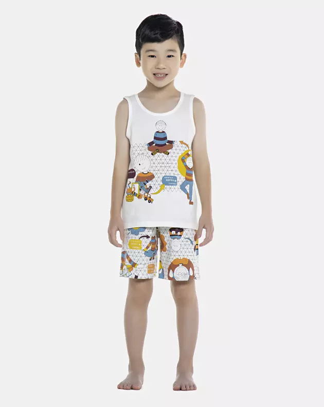 Pijama Masculino Kids  Regata e Bermuda