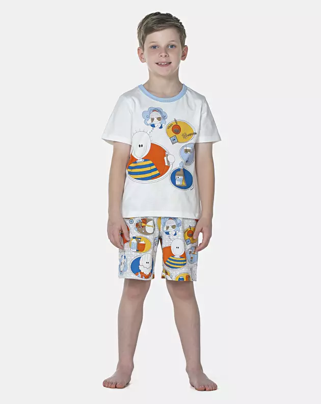Pijama Masculino Kids Manga Curta e Bermuda