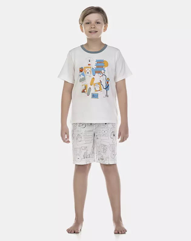 Pijama Masculino Kids Manga Curta e Short