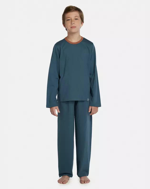Pijama Masculino Kids Manga Longa e Calça