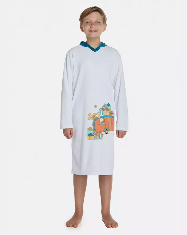 Roupão Masculino Kids Manga Longa Fechado Com Capuz Atoalhado