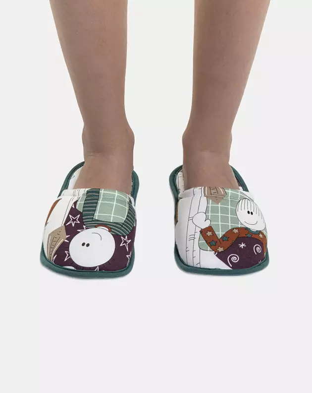 Pantufa Masculina Kids Fechada Estampa Corrida