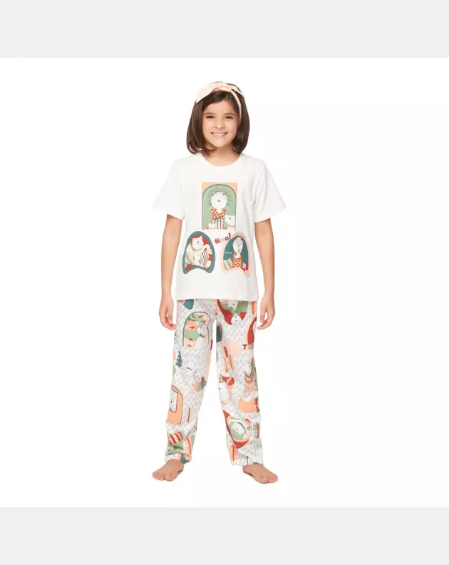 Pijama manga curta e calça