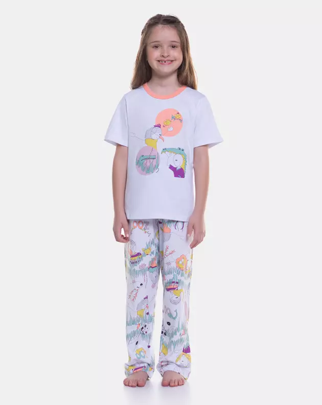 Pijama manga curta e calça