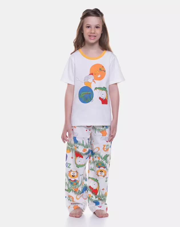 Pijama manga curta e calça