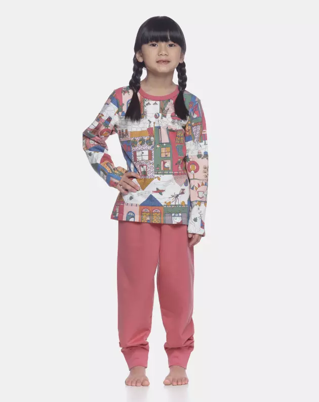 Pijama Feminino Kids Manga Longa e Calça