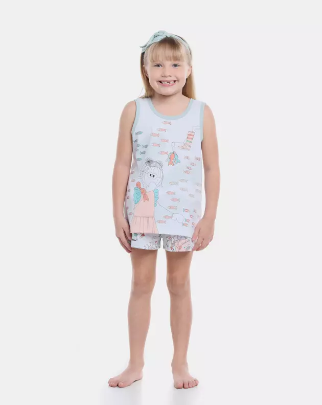 Pijama Feminino Kids Regata e Short