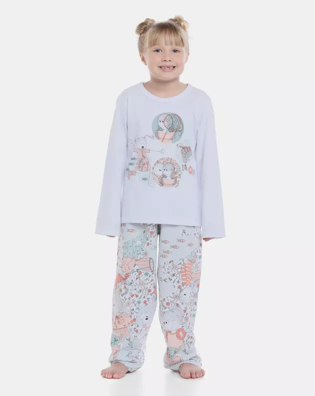 Pijama manga longa e calça    