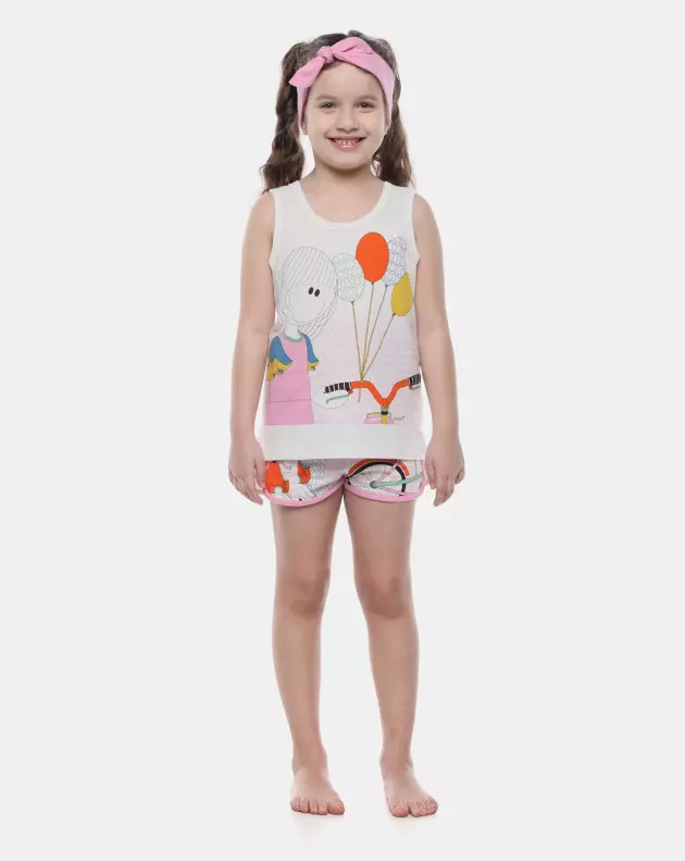 Pijama Feminino Kids Regata e Short