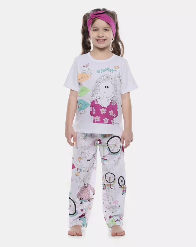 Pijama Manga Curta e Calça