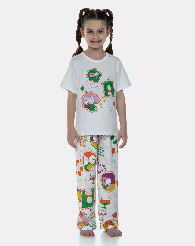 Pijama Manga Curta e Calça