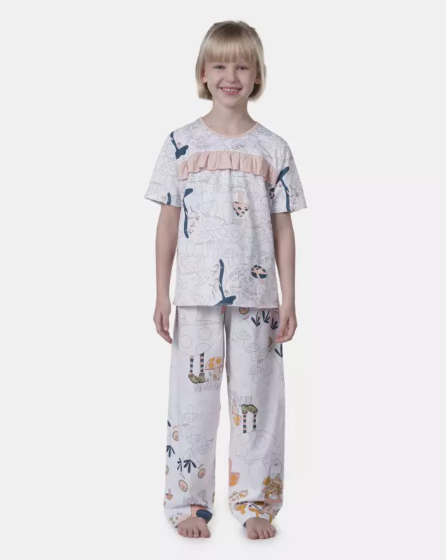 Pijama manga curta e calça