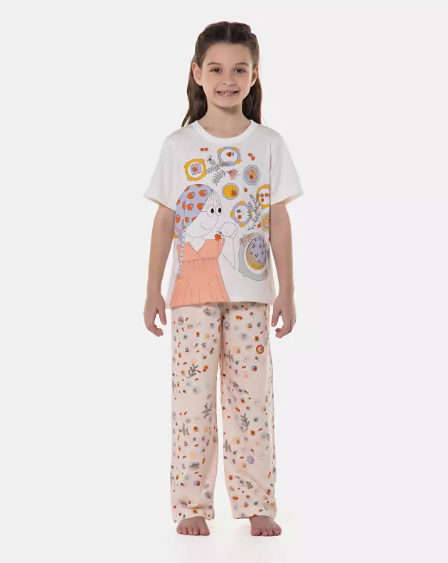 Pijama manga curta e calça