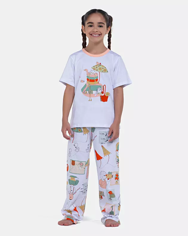 Pijama Manga Curta e Calça