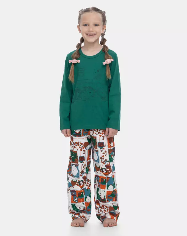 Pijama Manga Longa Infantil Feminino e Calça Estampado