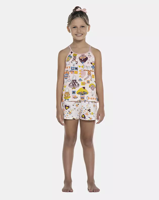 Pijama Feminino Kids Alça e Short