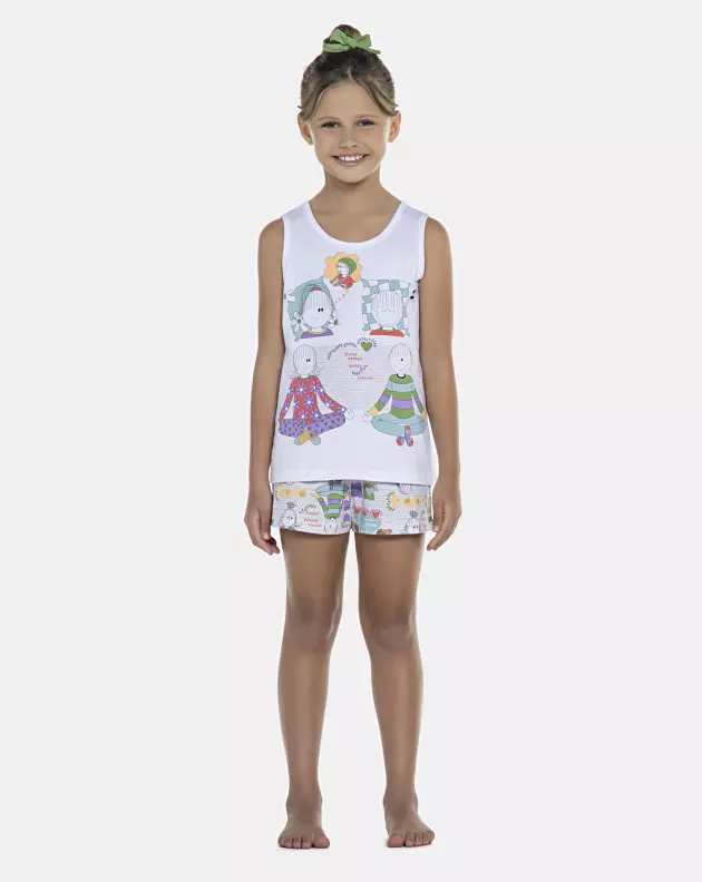 Pijama Feminino Kids Regata e Short