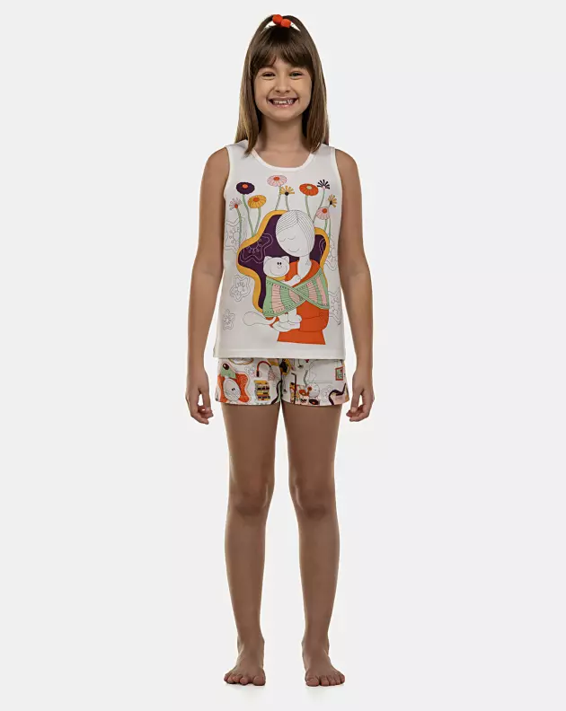 Pijama Feminino Kids Regata e Short