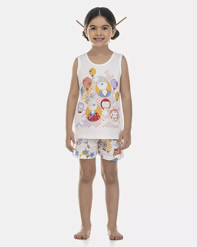 Pijama Feminino Kids Regata e Short