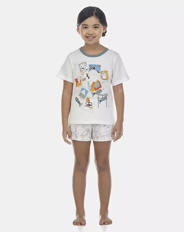 Pijama Feminino Kids Manga Curta e Short
