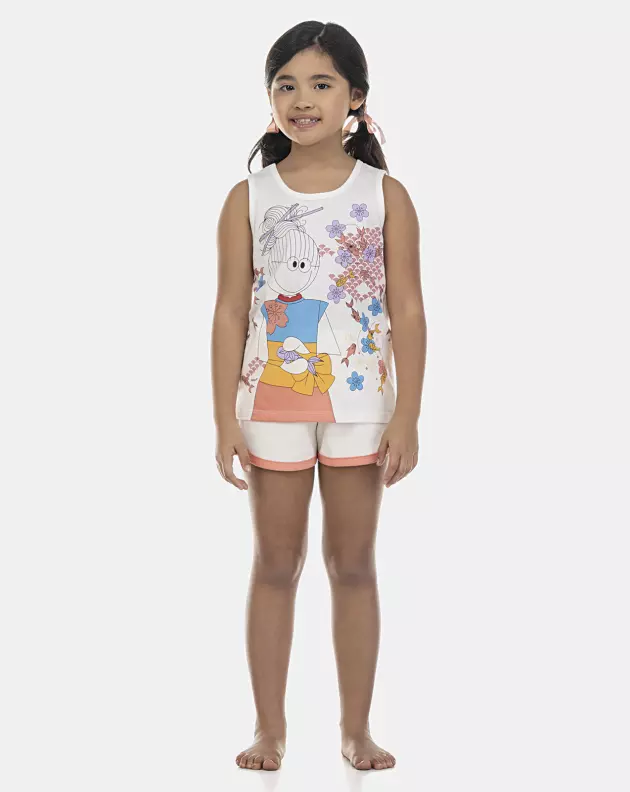 Pijama Feminino Kids Regata e Short Atoalhado