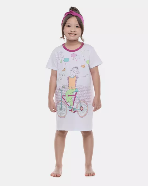 Camisão Feminino Kids Manga Curta