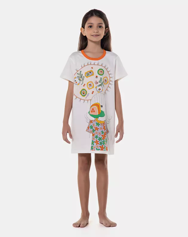 Camisão Feminino Infantil manga curta Pat Sonhart