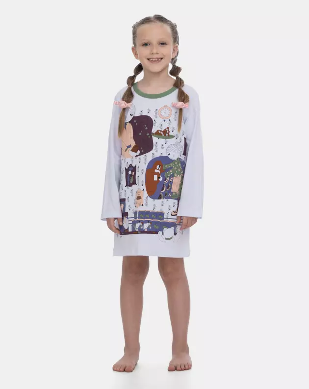 Pijama Infantil Feminino Camisão Manga Longa Pat