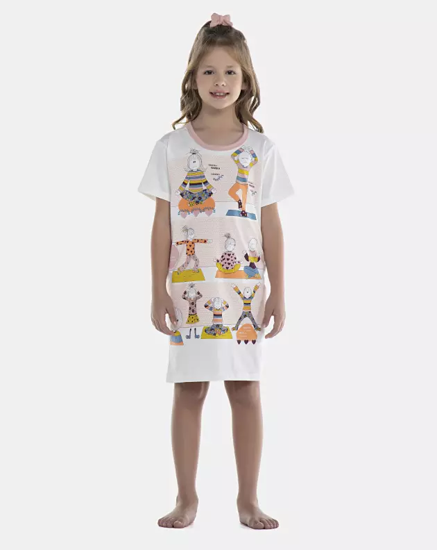 Camisão Feminino Kids Manga Curta