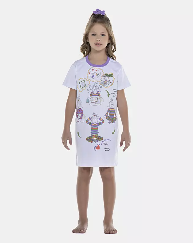 Camisão Feminino Kids Manga Curta