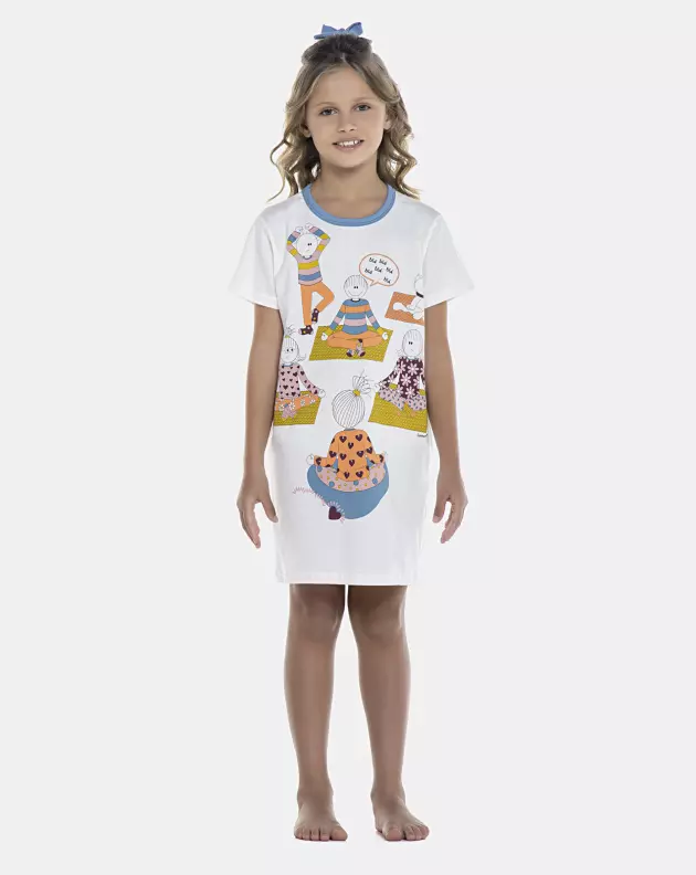 Camisão Feminino Kids Manga Curta