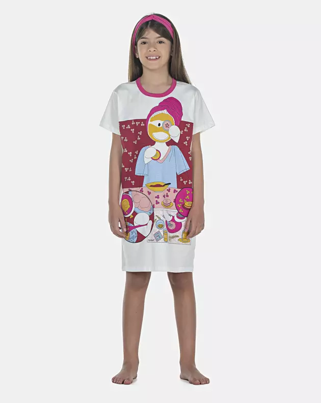 Camisão Feminino Kids Manga Curta
