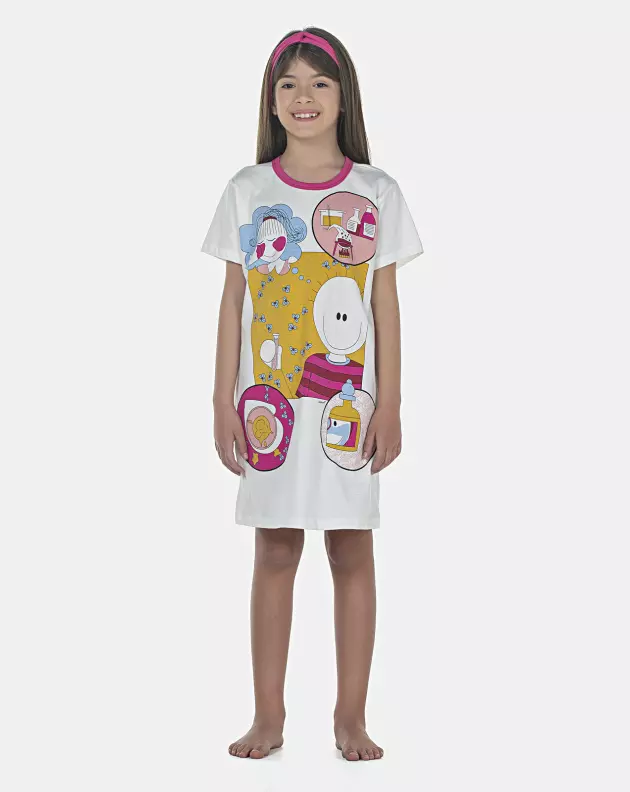 Camisão Feminino Kids Manga Curta