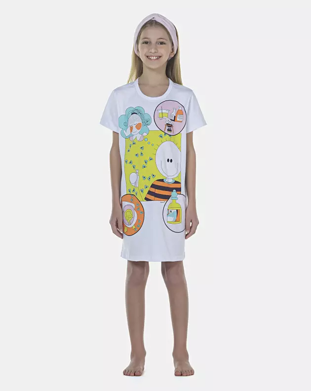 Camisão Feminino Kids Manga Curta