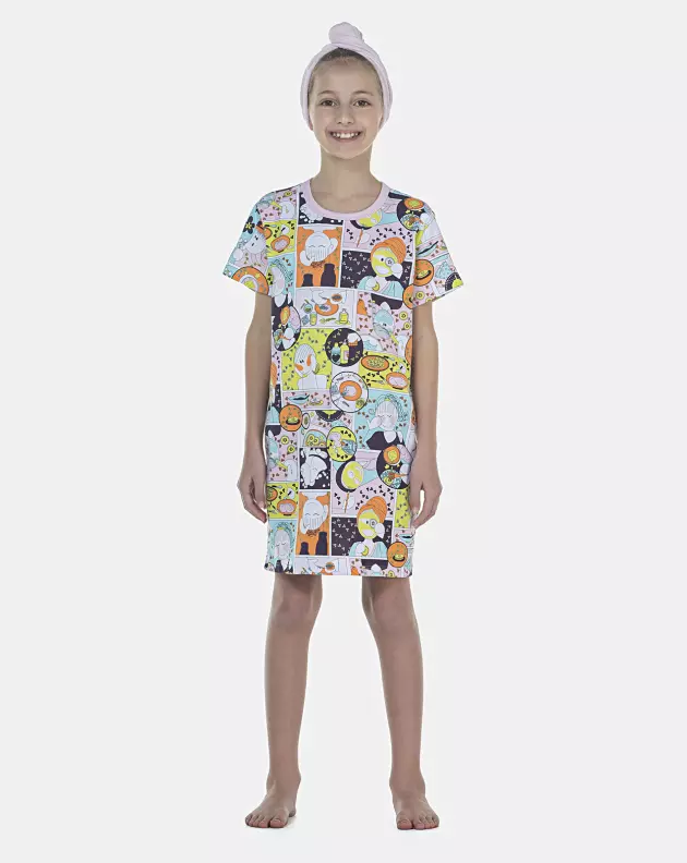 Camisão Feminino Kids Manga Curta