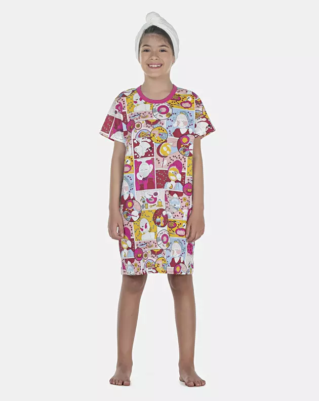 Camisão Feminino Kids Manga Curta