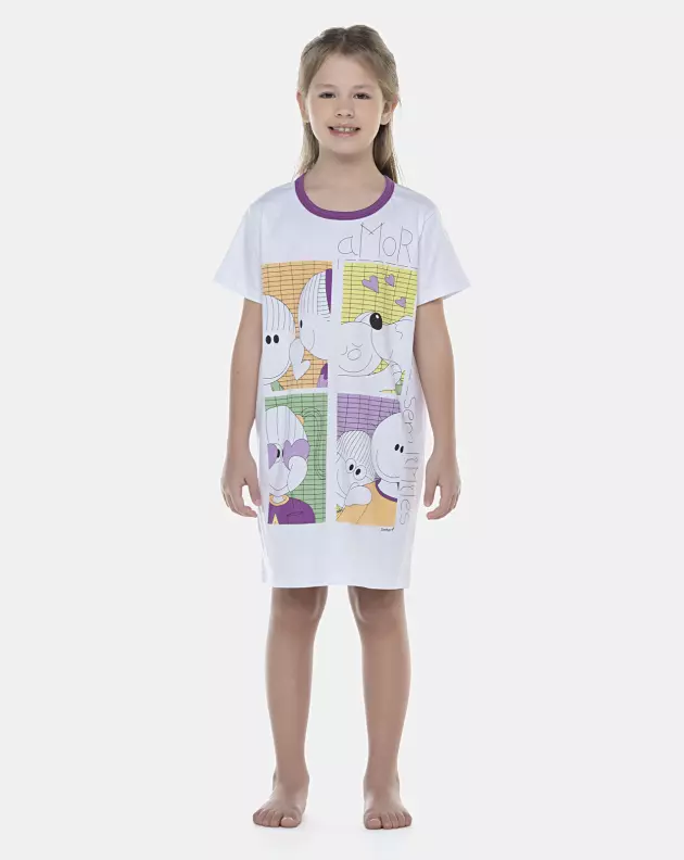 Camisão Feminino Kids Manga Curta