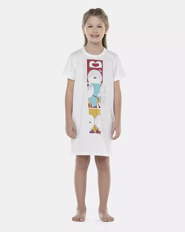 Camisão Feminino Kids Manga Curta