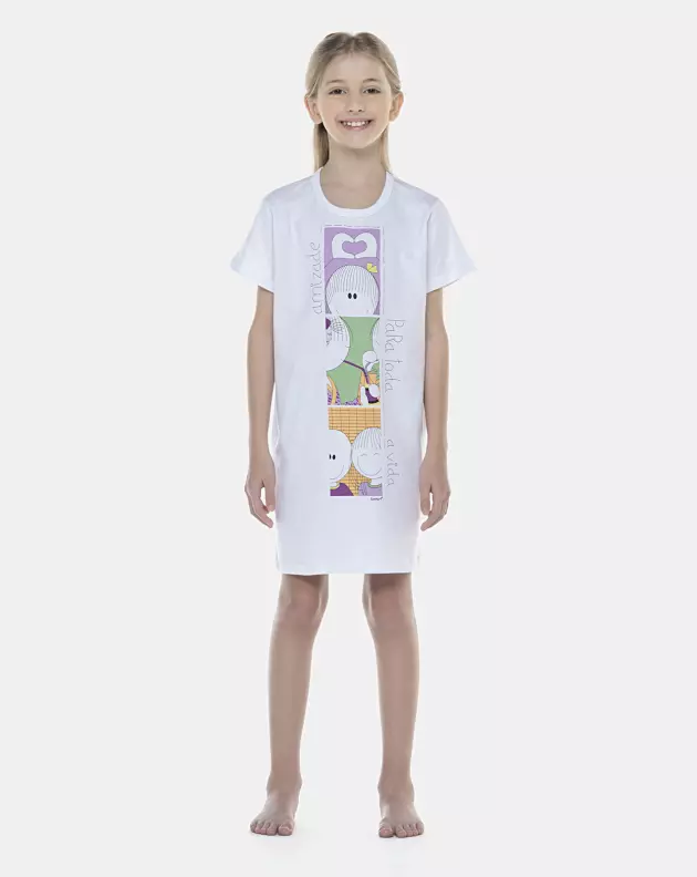 Camisão Feminino Kids Manga Curta