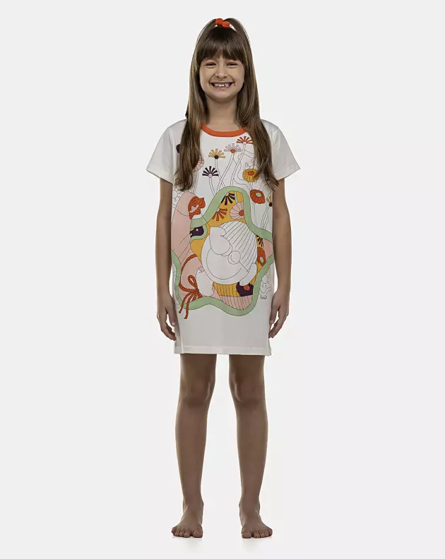 Camisão Feminino Kids Manga Curta