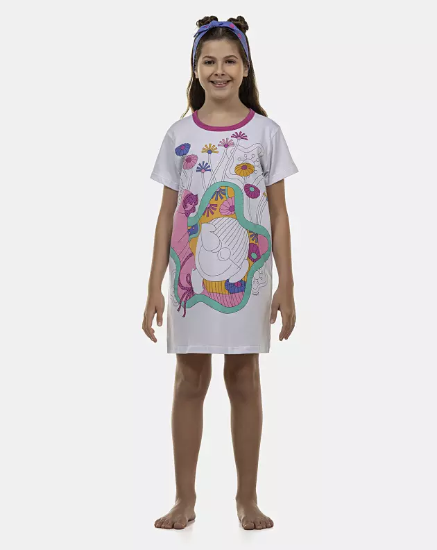 Camisão Feminino Kids Manga Curta