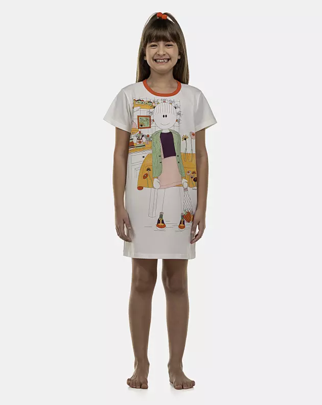 Camisão Feminino Kids Manga Curta
